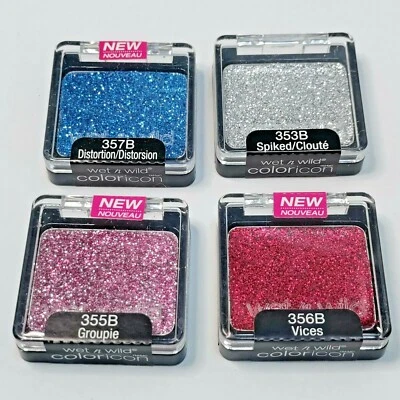 4x NUEVO Wet-N-Wild Cara/Cuerpo Brillo Distorsión Vicios con púas Groupie cosplay Foto 1 de 4