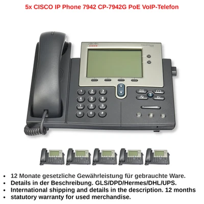 5x Cisco IP Phone 7942 CP-7942G PoE VoIP Phone - Image 1 of 4