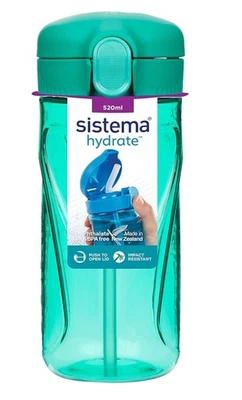 Sistema Quick Flip Straw Water Drink Juice Bottle School Office Work Gym 520ml - Image 1 of 4