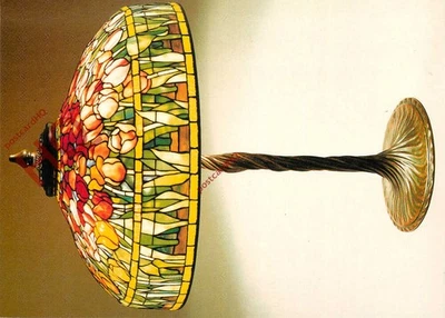 Ansichtskarte; Tiffany Studios, Tulpentischlampe - Bild 1 von 2