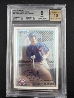 Bowman Chrome Prospects Brett Jackson Chicago Cubs 2010 BCP93B BGS 9 automático 10 Foto 1 de 2