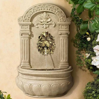 Pond Spitters for Small Ponds Lion Wall Fountain Waterfall Natural Resin way - Image 1 of 4