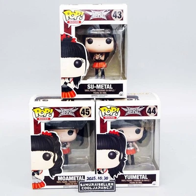 FUNKO POP! ROCKS BABYMETAL SU #43 YUI #44 MOA #45 SET OF 3 Vinyl Figure NEW - Image 1 of 4