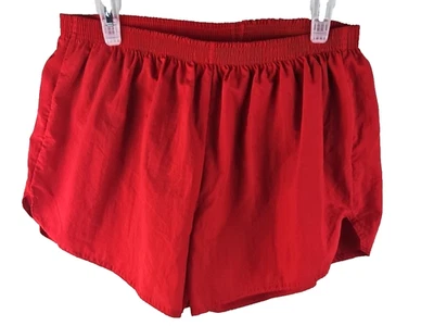 MUY RARO PANTALÓN CORTO SPRINTER VINTAGE PARA HOMBRE CORTE ALTO-XL-ROJO FORRADO ROAD RUNNER EE. UU. Foto 1 de 4