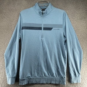 Travis Mathew Pullover Mens Small Blue Half Zip Lightweight Golf Sweater Logo - Picture 1 of 9