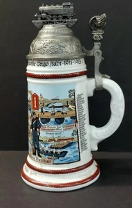 Vintage German 3 Bayer Pionier Battalion INGOLSTADT TRAIN 1911-1913 Beer STEIN - Picture 1 of 14