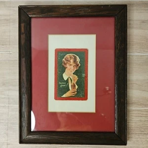 1928 Coca-Cola Playing Card With The Girl With The Bobbed Hair - Framed - Picture 1 of 6