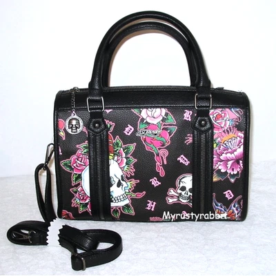 Cartera bandolera con cremallera y correa extra Ed Hardy calaveras tatuaje Foto 1 de 4