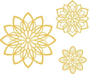 3 Stück Metall Blumen Wanddeko, schwarz Wanddeko Metall, Blumenkunst Wand - Bild 1 von 1