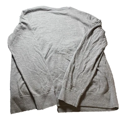 Merino Wool Crew Neck Sweater Grey Minimalist Soft Warm Light Men S - Image 1 of 4