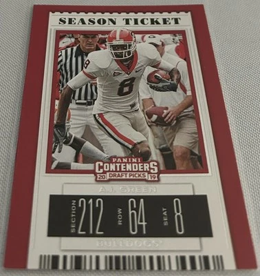 2019 Panini Contenders Draft Football A.J. Green Georgia Bulldogs Season Ticket - Image 1 of 2
