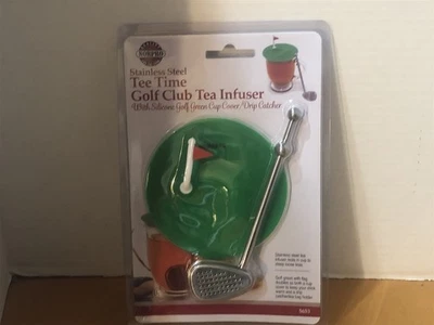 Norpro Stainless Steel Tee Time Golf Club Tea Infuser with Cover/Drip Catcher - Image 1 of 2