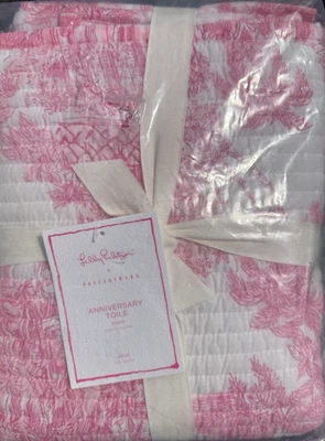 (1) Pottery Barn + Lilly Pulitzer Aniversario Toile KING SHAM - Rosa - NUEVO Foto 1 de 2