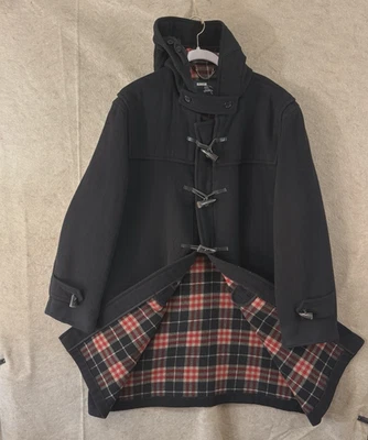 Abrigo de lana Burberry para mujer talla L negro a cuadros Nova con capucha cierre de palanca Foto 1 de 4