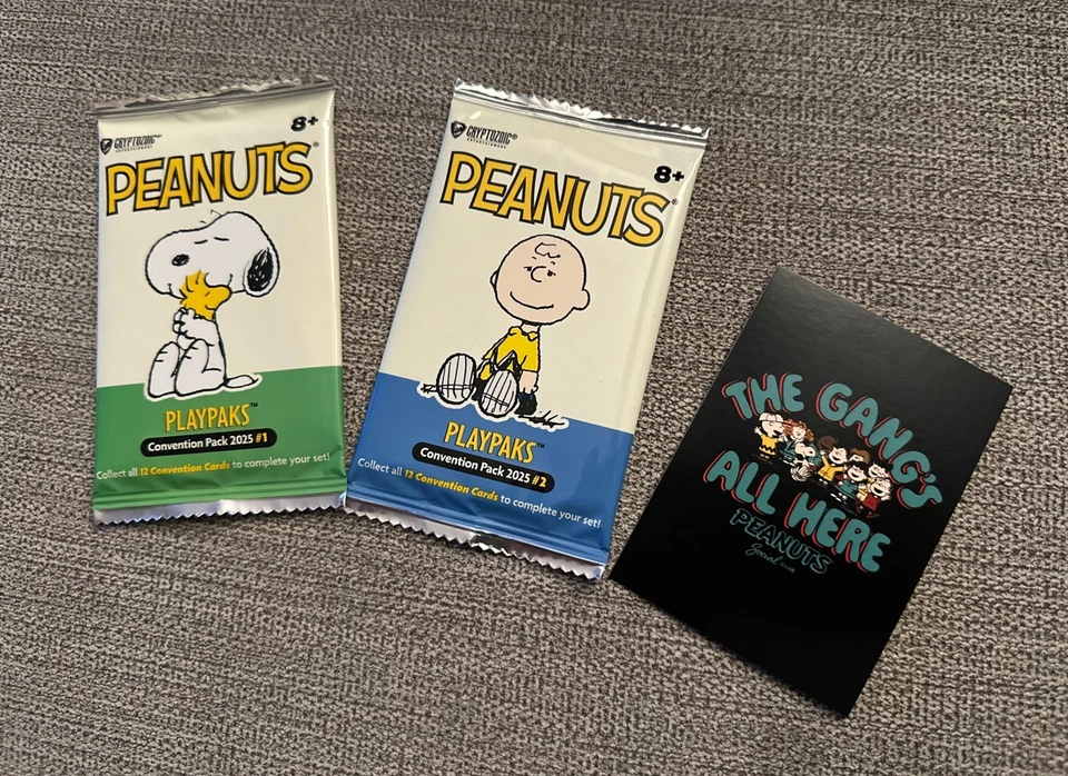 SDCC 2025 Exclusive Cryptozoic PEANUTS Playpak Convention Packs 1 and 2 RARE NEW - Image 1 of 3