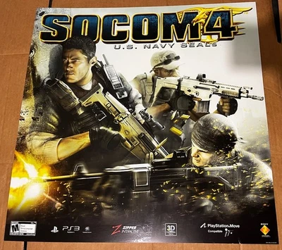 SOCOM 4 US Navy Seals PS3 PlayStation 3 GameStop Advertisement Translite Sign - Image 1 of 4