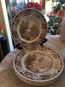 4er SET ROYAL TUDOR WARE "OLDE ENGLAND" IRONSTONE FRANCISCAN 10" SPEISETELLER - Bild 1 von 6