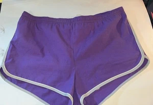 VTG 70s Mega Sports Purple Swim Trunks Athletic Shorts Board Gray Trim Piping XL - Picture 1 of 6
