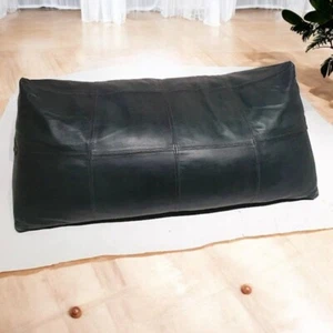 Handmade Genuine Pyramid Beanbag Leather Cover – Decorative Brown Pillow Cushion - Picture 1 of 9