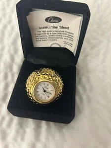 Chass Gold Tone Golf Ball Clock Paper Weight Desk In Case With Certificate - Picture 1 of 3