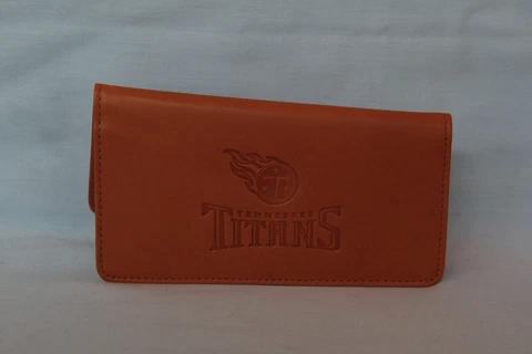 TENNESSEE TITANS  glove Leather Checkbook  NEW  tan + Cover