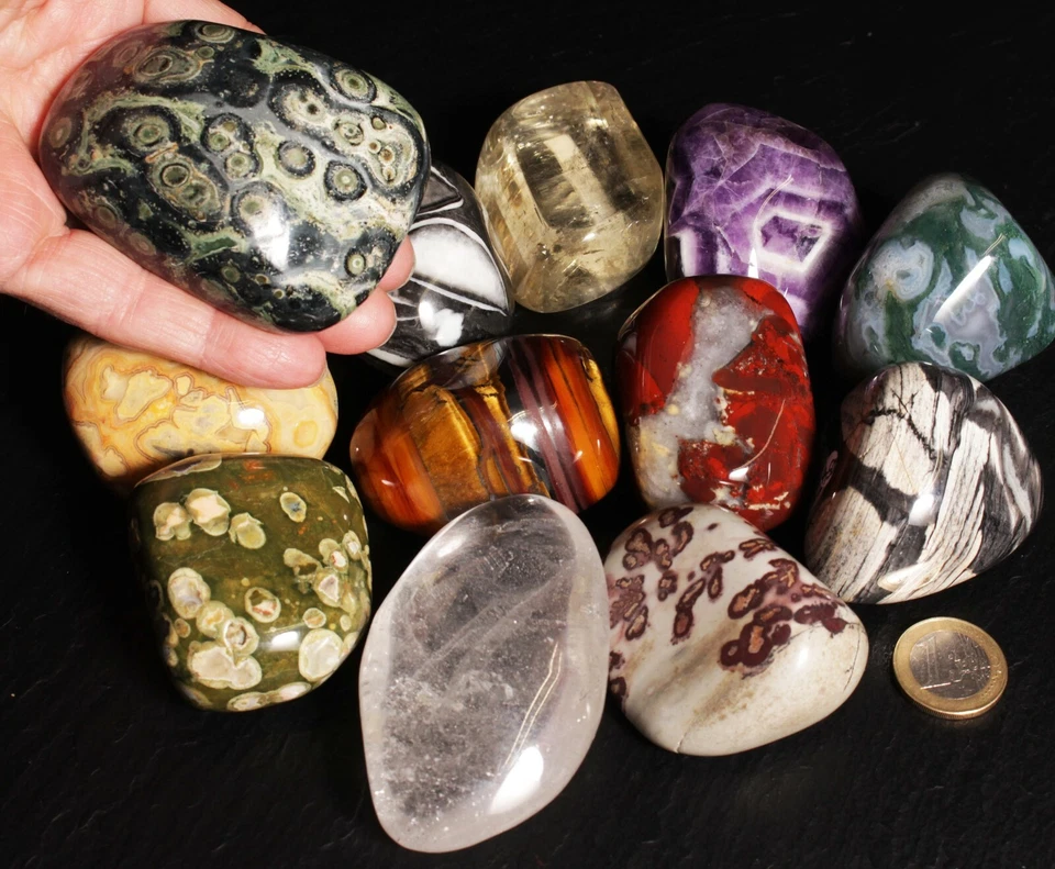 Jumbo Trommelstein Unikat besondere Steine Handschmeichler groß L XL Steinschatz - Bild 1 von 1