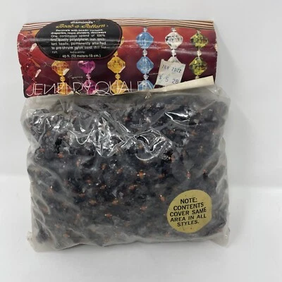 Puerta cortina con cuentas Bead-A-Pattern vintage 40 ft diamante #67 marrón nuevo de colección años 70 Foto 1 de 4