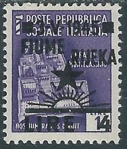 1945 OCCUPAZIONE JUGOSLAVA FIUME 4 LIRE SU 1 LIRA MH * - RB6-3 - Picture 1 of 1