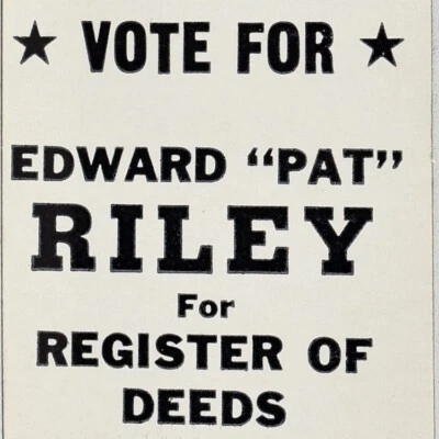 1980er Edward Pat Riley Columbia County Register of Deeds Portage Wisconsin - Bild 1 von 4