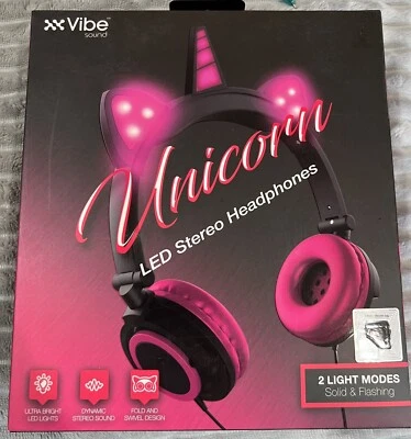 Auriculares estéreo con luz LED Unicornio música de amor en vivo Foto 1 de 3