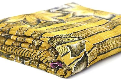 Colcha Vintage Kantha De Patchwork Indio Reversible De Algodón Gudari - Imagen 1 de 3