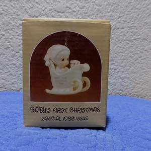Precious Moments Ornamento Bebé Primera Navidad Especial Edición 1988 - Imagen 1 de 13