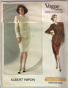 Vogue Sewing Pattern 2410, Albert Nipon Jacket & Skirt, Size 6 -10, Uncut - Picture 1 of 2