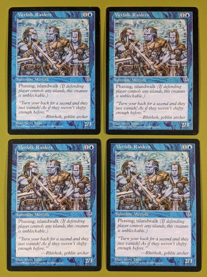 Merfolk Raiders x4 Mirage 4x Playset Magic the Gathering MTG - Image 1 of 1
