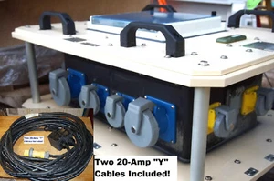 LEX 30kW Portable Power Distribution Unit 200-AMP, 240/208/120VAC (+ 2 Cables)! - Picture 1 of 24