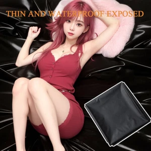 Sábana bajera negra estilo juego Wetlook lavable impermeable 200*210 cm ayuda sexual traviesa - Imagen 1 de 15