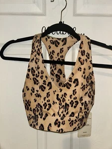 Fabletics On The Go Midi Medium Impact Leopard Print Sports Bra In Size XXS-NEW - Picture 1 of 3