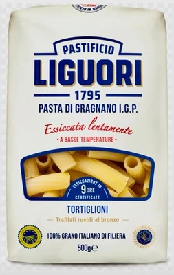 Pasta Liguori Tortiglioni 500 g (paquete de estuche 10) trigo duro 100 % italiano Foto 1 de 2
