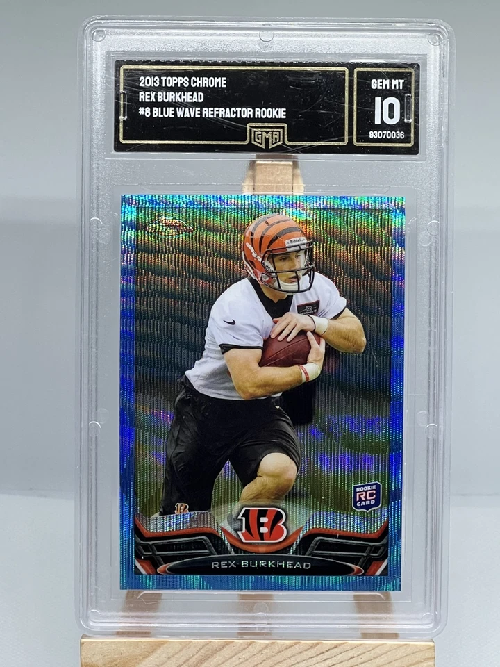 2013 Topps Chrome - Rex Burkhead #8 Blue Wave Refractor Graded GMA 10 (RC) - Image 1 of 2