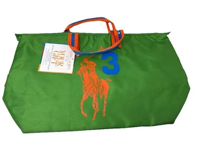 Polo Ralph Lauren Fragrance Big Pony 3 Green Duffle Weekend Gym Bag Strap Large - Image 1 of 3