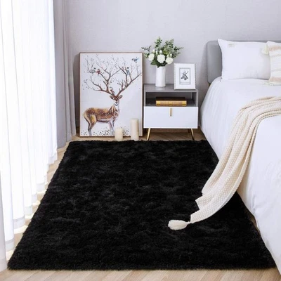 Fluffy Rug Ultra Soft Shaggy Carpet For Bedroom Living Room Big Area Rugs New { - Image 1 of 4