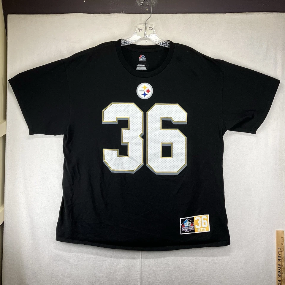 STEELERS JEROME BETTIS #36 两面 2XL 黑色 T 恤名人堂 2015 — 第 1/4 张图片