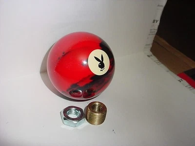 PLAYBOY  Marbled  Red & Black    Custom Shift Knob  2 1/4"  Car, Truck - Image 1 of 2