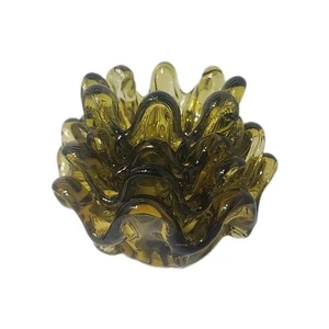 Vintage Olive Green Stretch Glass Nesting Bowls Set Of 4 Handblown... - Picture 1 of 18