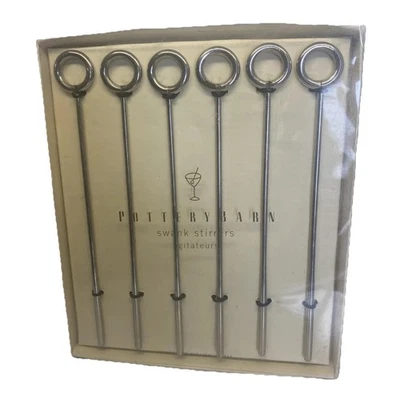 POTTERY BARN Swank AGITADORES artículos de bar bebidas vacaciones ocasiones especiales conjunto de 6 Foto 1 de 4