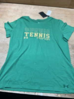 NWT Under Armour Notre Dame Women’s Tennis T-Shirt Green Sz Large - Image 1 of 4
