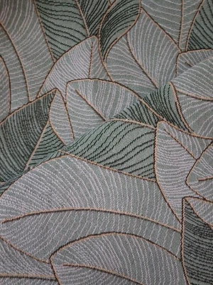 Reststück Gobelinstoff, Blätter, Herbst altgrün 100 x 140 - Bild 1 von 2