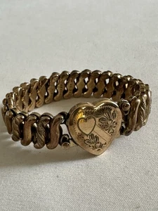 Pulsera antigua con monograma de expansión de corazón Sweetheart - Imagen 1 de 7