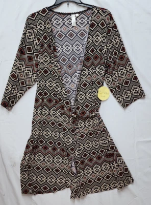 Vestido Emma Michele Envolvente Talla 3X Estampado Geométrico Negro, Naranja, Beige Nuevo con Etiquetas Foto 1 de 4