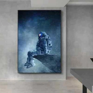 Einsamer Astronaut Leinwand Gemälde Poster Drucke Wandbild Bild - Bild 1 von 9